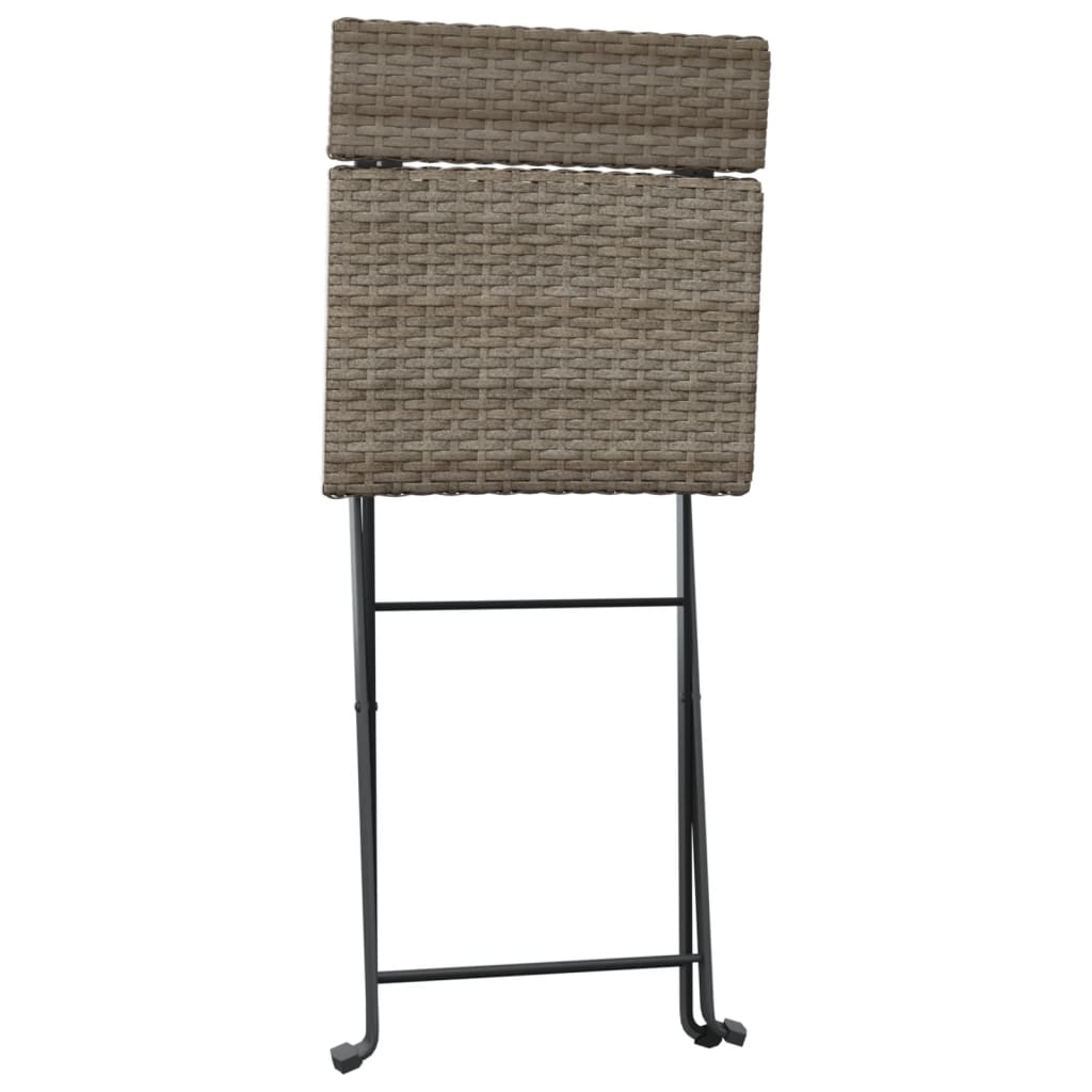 Bistrostoelen 8 st inklapbaar poly rattan en staal grijs Tuinstoelen | Creëer jouw Trendy Thuis | Gratis bezorgd & Retour | Trendy.nl