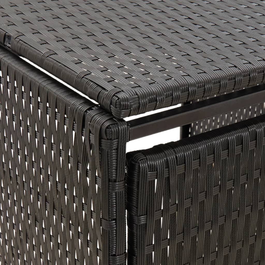 Containerberging driedubbel 207x80x117 cm poly rattan zwart Containerbergingen | Creëer jouw Trendy Thuis | Gratis bezorgd & Retour | Trendy.nl