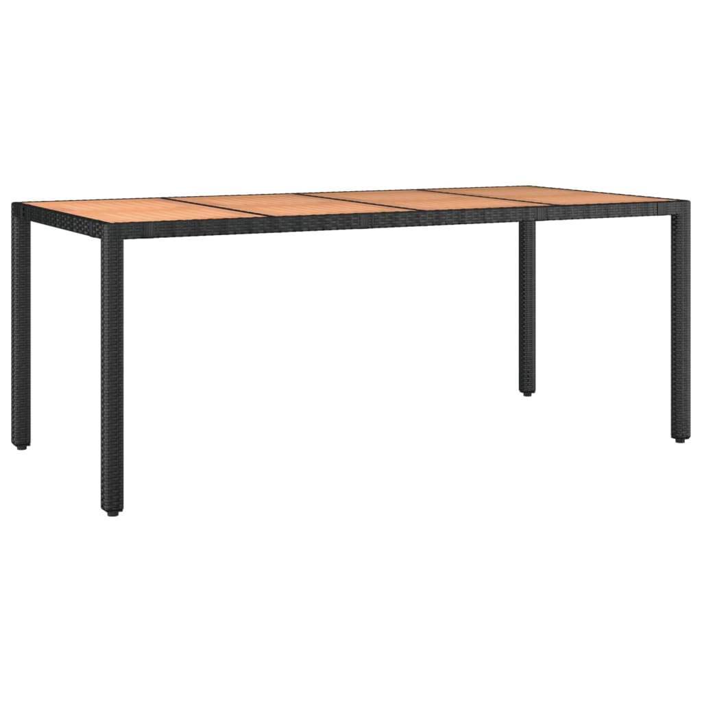 Tuintafel met houten blad poly ratten en acaciahout zwart Tuintafels | Creëer jouw Trendy Thuis | Gratis bezorgd & Retour | Trendy.nl