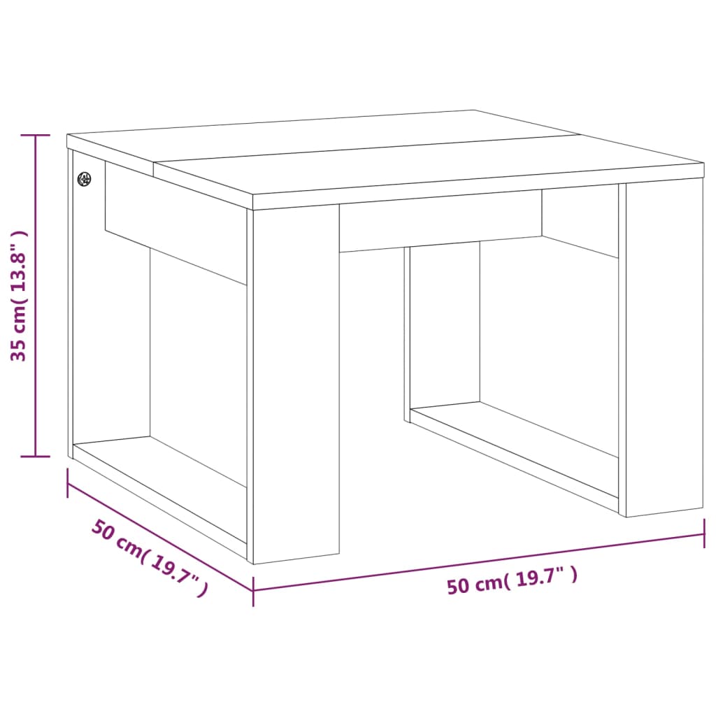 Bijzettafel 50x50x35 cm bewerkt hout gerookt eikenkleurig Bijzettafels | Creëer jouw Trendy Thuis | Gratis bezorgd & Retour | Trendy.nl