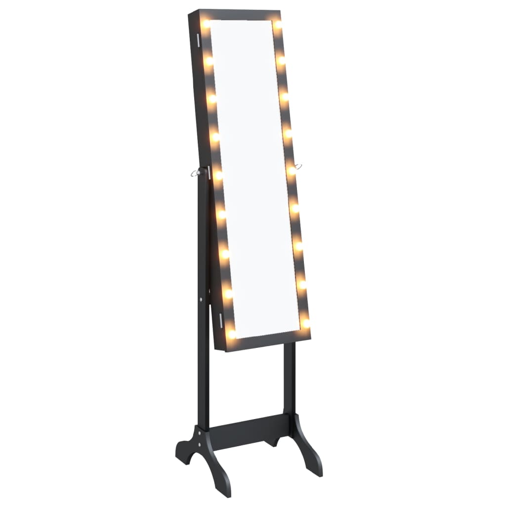 Spiegel vrijstaand met LED's 34x37x146 cm zwart Spiegels | Creëer jouw Trendy Thuis | Gratis bezorgd & Retour | Trendy.nl