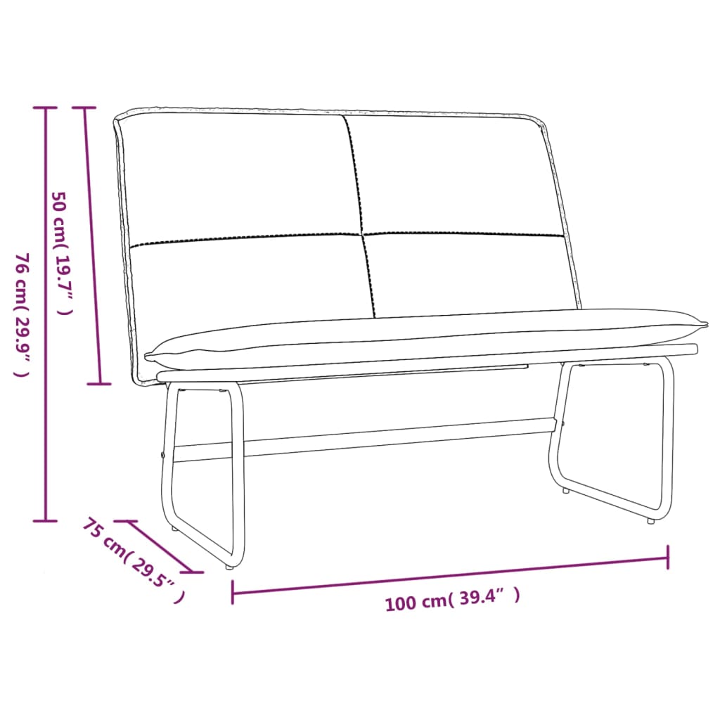 Bankje 100x75x76 cm kunstleer crèmekleurig Bankjes | Creëer jouw Trendy Thuis | Gratis bezorgd & Retour | Trendy.nl