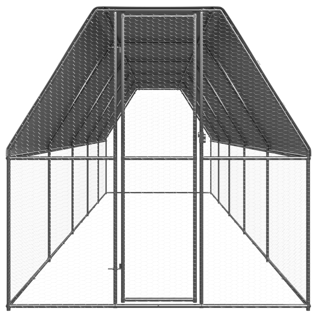 Buitenhok voor kippen 2x10x2 m gegalvaniseerd staal Kooien & hokken | Creëer jouw Trendy Thuis | Gratis bezorgd & Retour | Trendy.nl