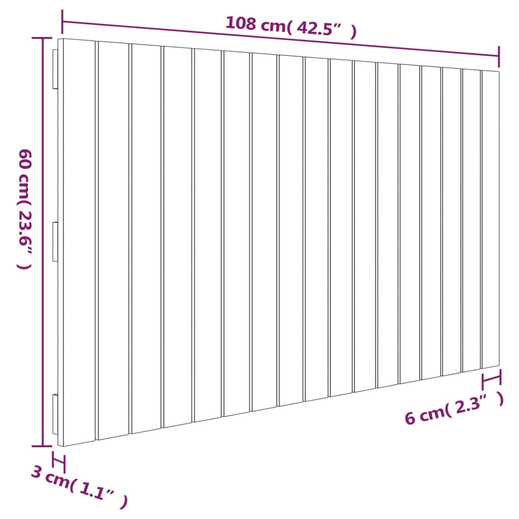 Wandhoofdbord 108x3x60 cm massief grenenhout grijs Hoofdborden en voetborden | Creëer jouw Trendy Thuis | Gratis bezorgd & Retour | Trendy.nl