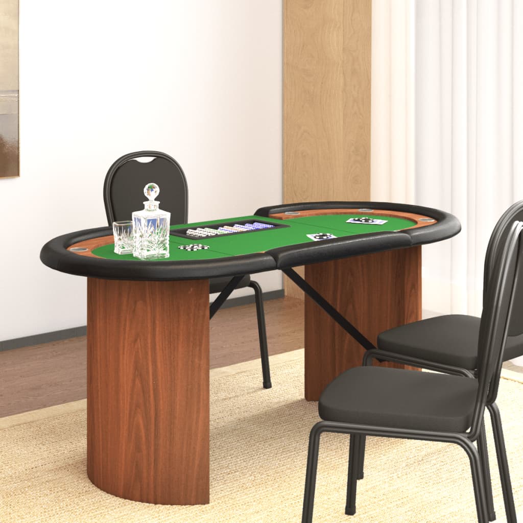 Pokertafel voor 10 spelers met fichebak 160x80x75 cm groen Poker- & spellentafels | Creëer jouw Trendy Thuis | Gratis bezorgd & Retour | Trendy.nl