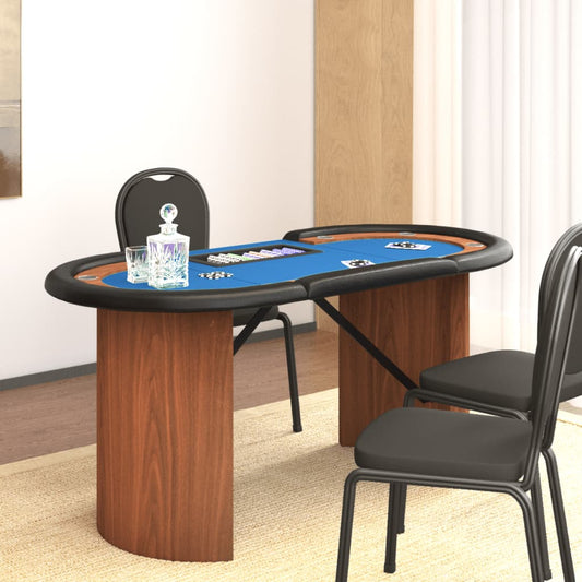 Pokertafel voor 10 spelers met fichebak 160x80x75 cm blauw Poker- & spellentafels | Creëer jouw Trendy Thuis | Gratis bezorgd & Retour | Trendy.nl