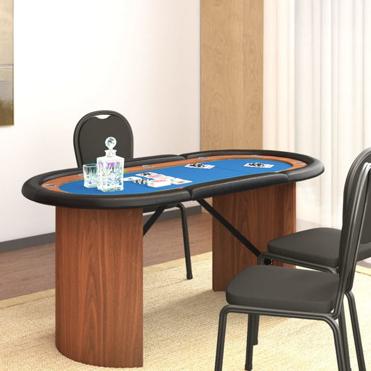 Pokertafel voor 10 spelers 160x80x75 cm blauw Poker- & spellentafels | Creëer jouw Trendy Thuis | Gratis bezorgd & Retour | Trendy.nl