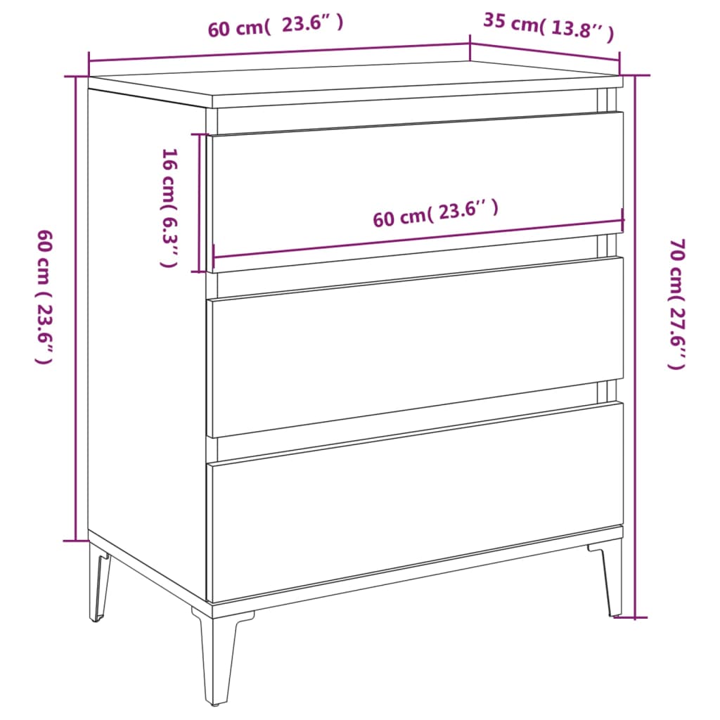 Dressoir 60x35x70 cm bewerkt hout wit Dressoirs & buffetkasten | Creëer jouw Trendy Thuis | Gratis bezorgd & Retour | Trendy.nl