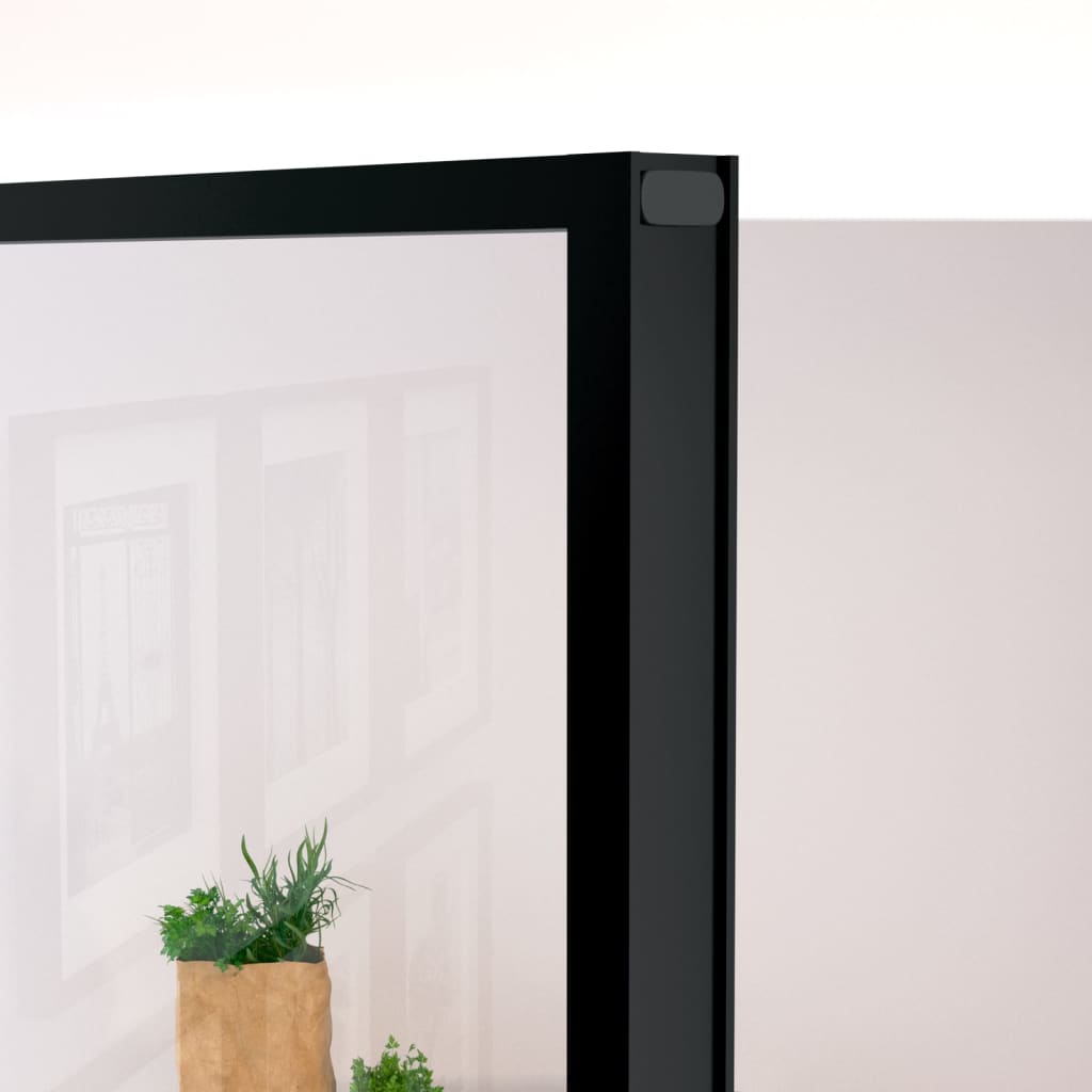 Binnendeur 93x201,5 cm gehard glas en aluminium smal zwart Voordeuren | Creëer jouw Trendy Thuis | Gratis bezorgd & Retour | Trendy.nl