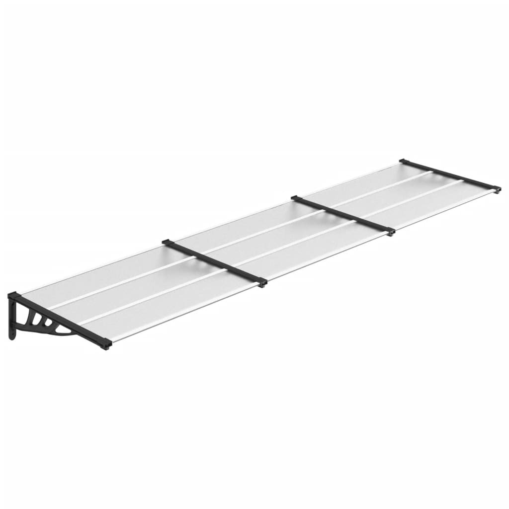 Deurluifel 358,5x90 cm polycarbonaat zwart en transparant Zonwering | Creëer jouw Trendy Thuis | Gratis bezorgd & Retour | Trendy.nl