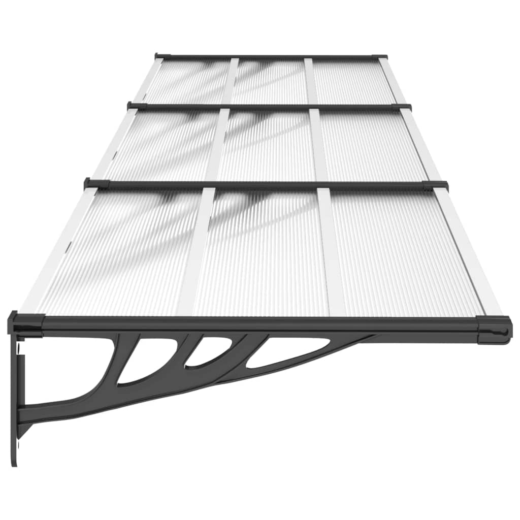 Deurluifel 358,5x90 cm polycarbonaat zwart en transparant Zonwering | Creëer jouw Trendy Thuis | Gratis bezorgd & Retour | Trendy.nl