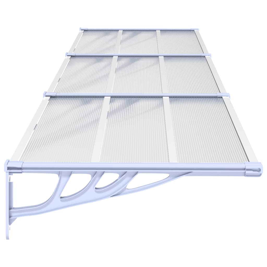 Deurluifel 358,5x90 cm polycarbonaat grijs en transparant Zonwering | Creëer jouw Trendy Thuis | Gratis bezorgd & Retour | Trendy.nl