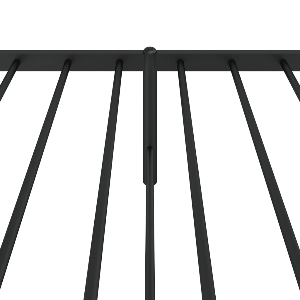 Bedframe met hoofdbord metaal zwart 75x190 cm