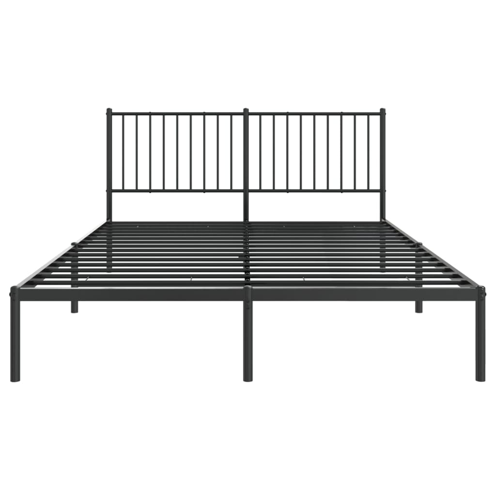 Bedframe met hoofdbord metaal zwart 150x200 cm Bedden & bedframes | Creëer jouw Trendy Thuis | Gratis bezorgd & Retour | Trendy.nl