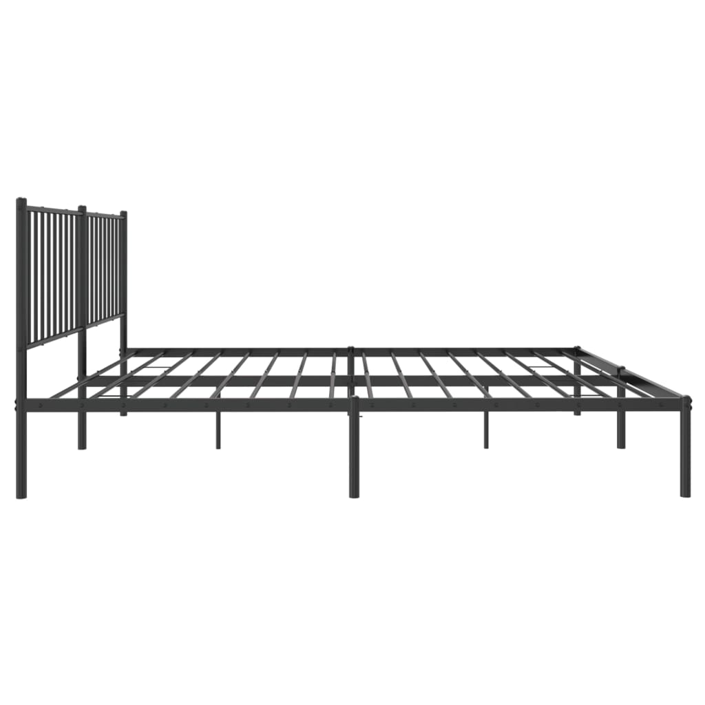 Bedframe met hoofdbord metaal zwart 150x200 cm Bedden & bedframes | Creëer jouw Trendy Thuis | Gratis bezorgd & Retour | Trendy.nl