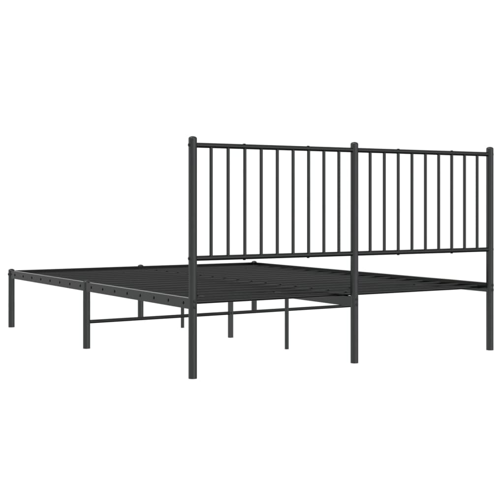 Bedframe met hoofdbord metaal zwart 150x200 cm Bedden & bedframes | Creëer jouw Trendy Thuis | Gratis bezorgd & Retour | Trendy.nl