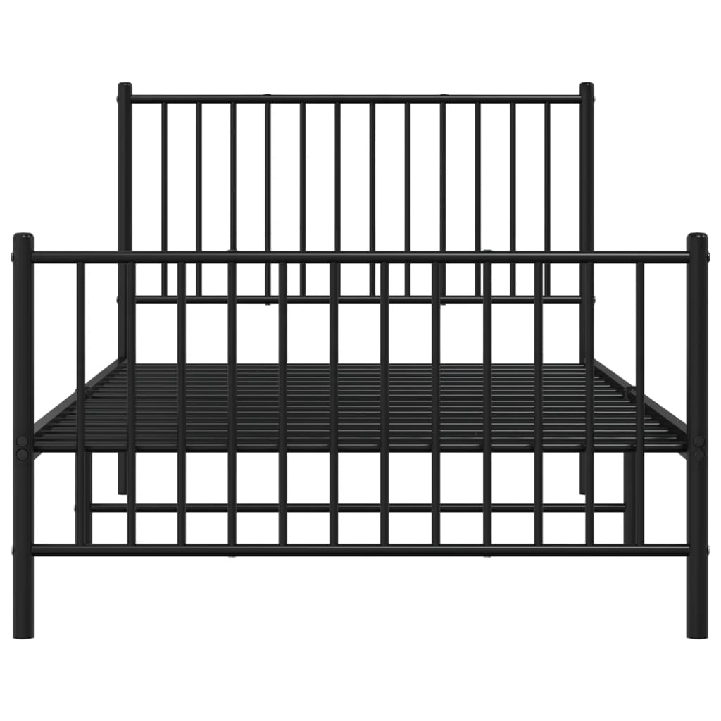 Bedframe met hoofd- en voeteneinde metaal zwart 100x200 cm