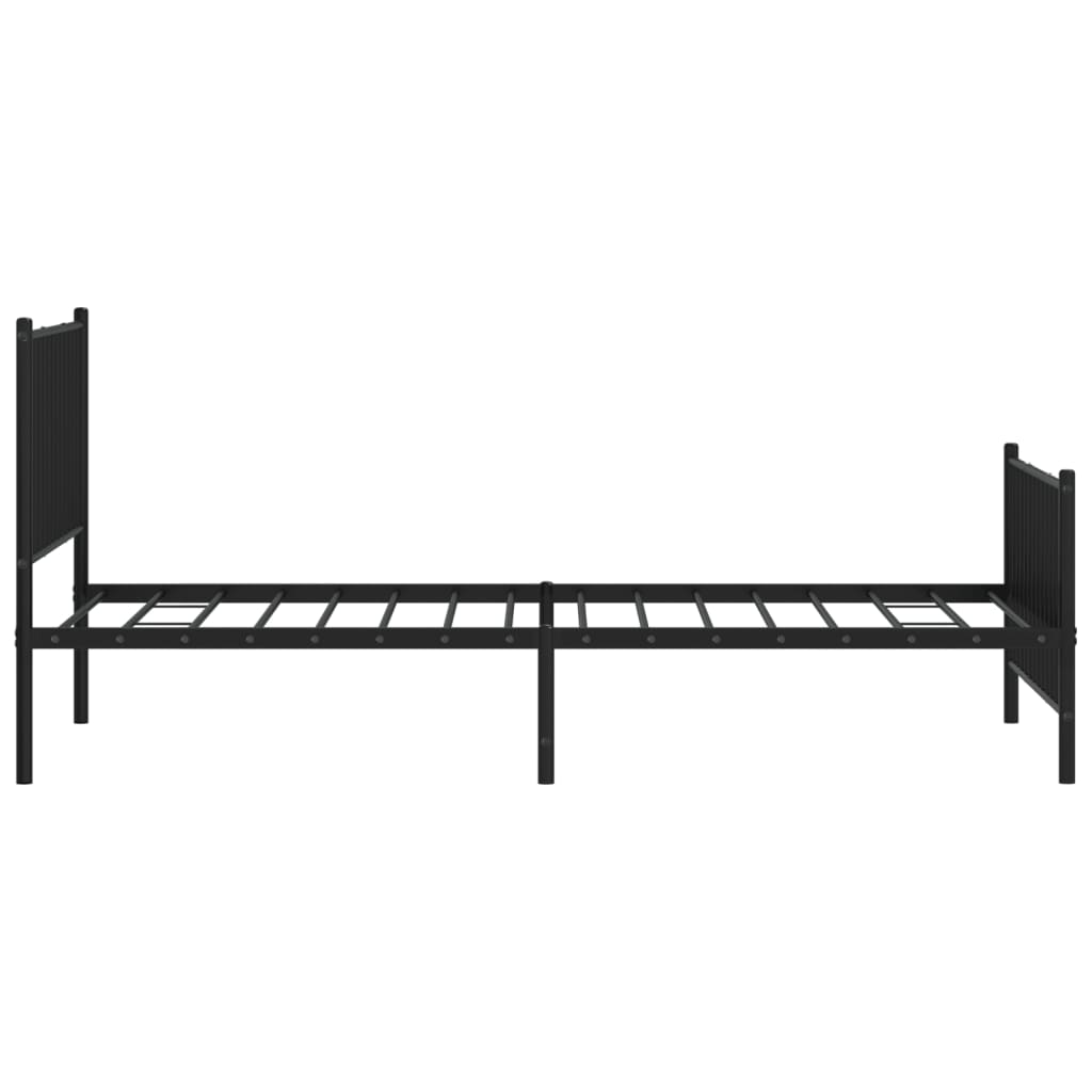 Bedframe met hoofd- en voeteneinde metaal zwart 100x200 cm