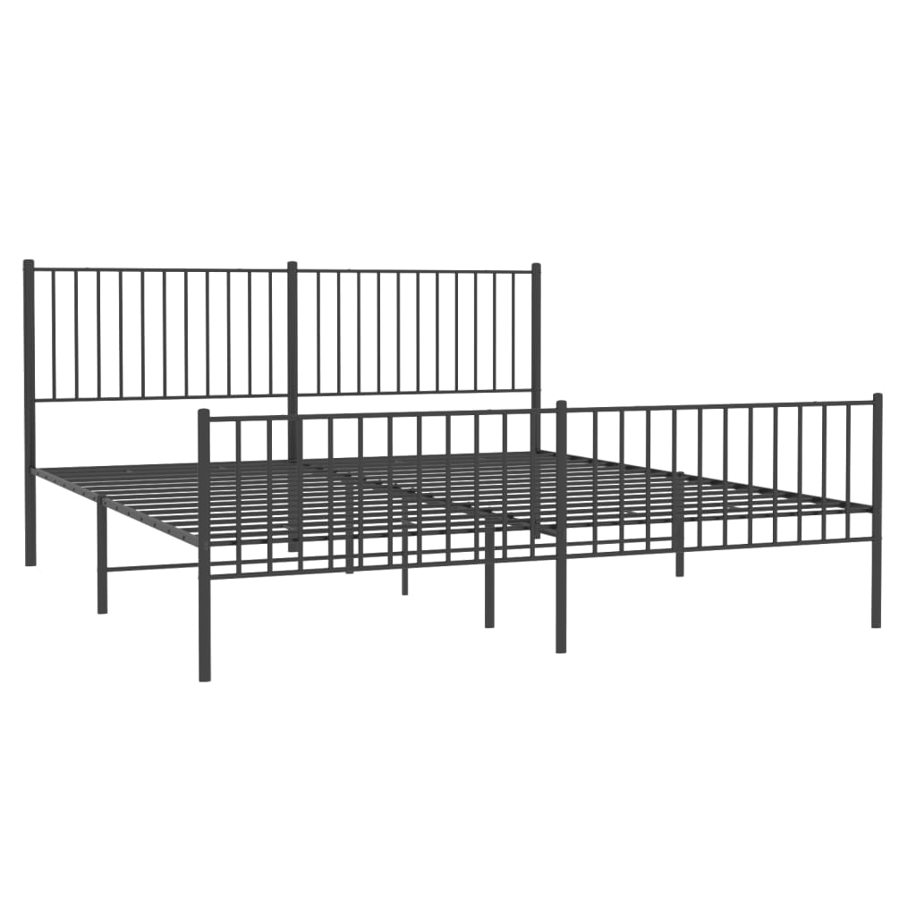 Bedframe met voetbord zonder matras metaal zwart 180x200 cm