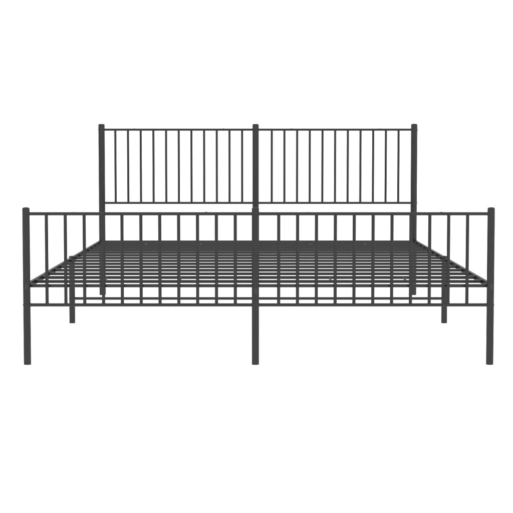 Bedframe met voetbord zonder matras metaal zwart 180x200 cm