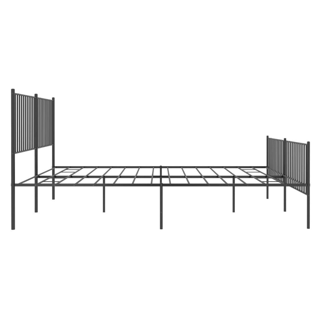 Bedframe met voetbord zonder matras metaal zwart 180x200 cm