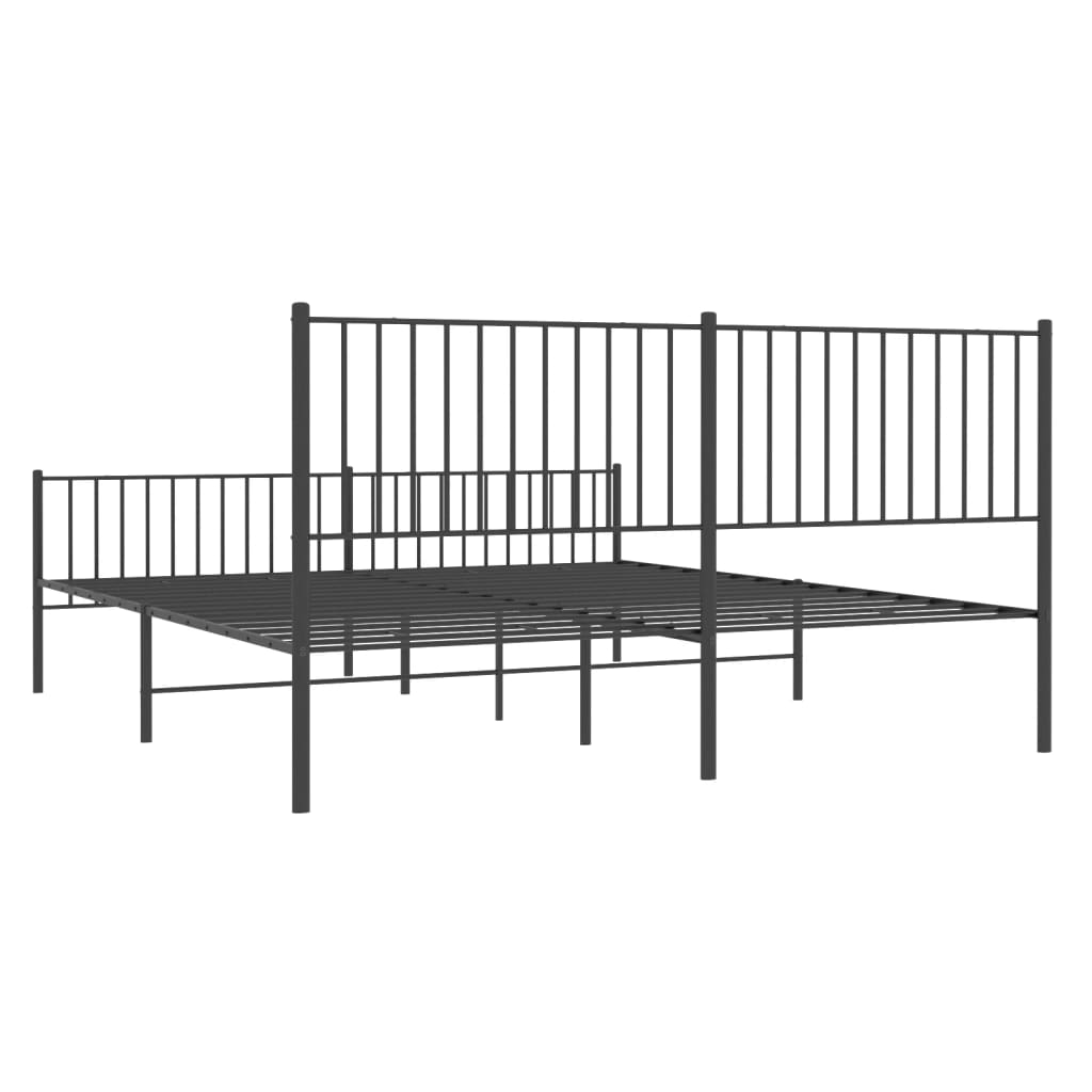 Bedframe met voetbord zonder matras metaal zwart 180x200 cm