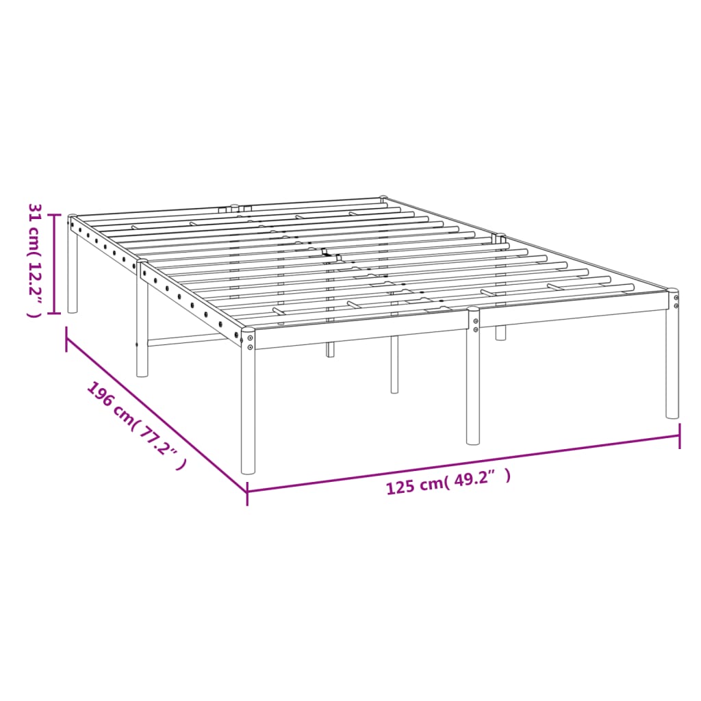 Bedframe metaal wit 120x190 cm