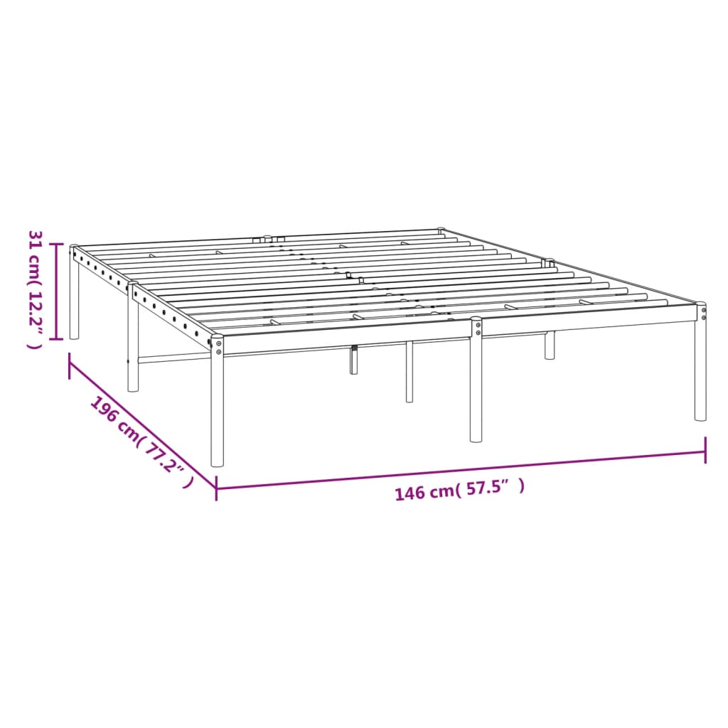 Bedframe metaal wit 140x190 cm