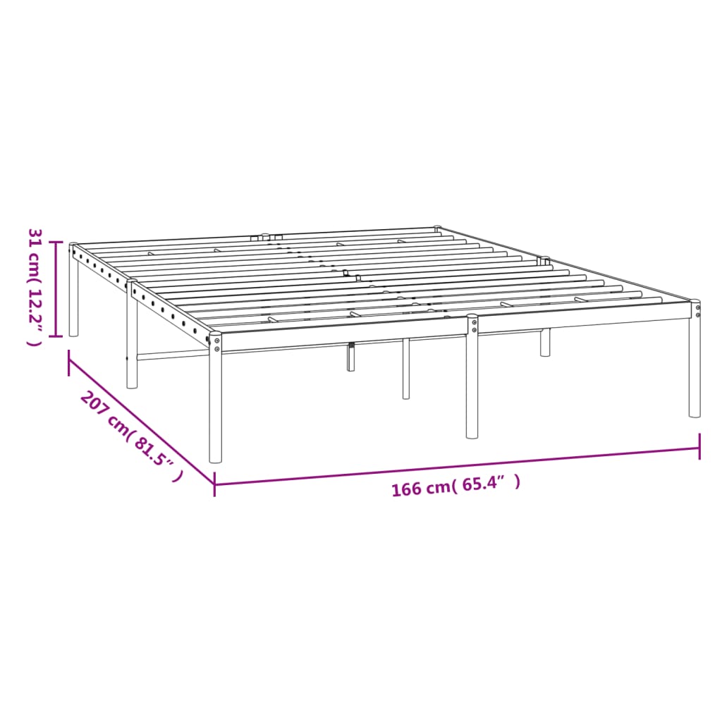 Bedframe metaal wit 160x200 cm