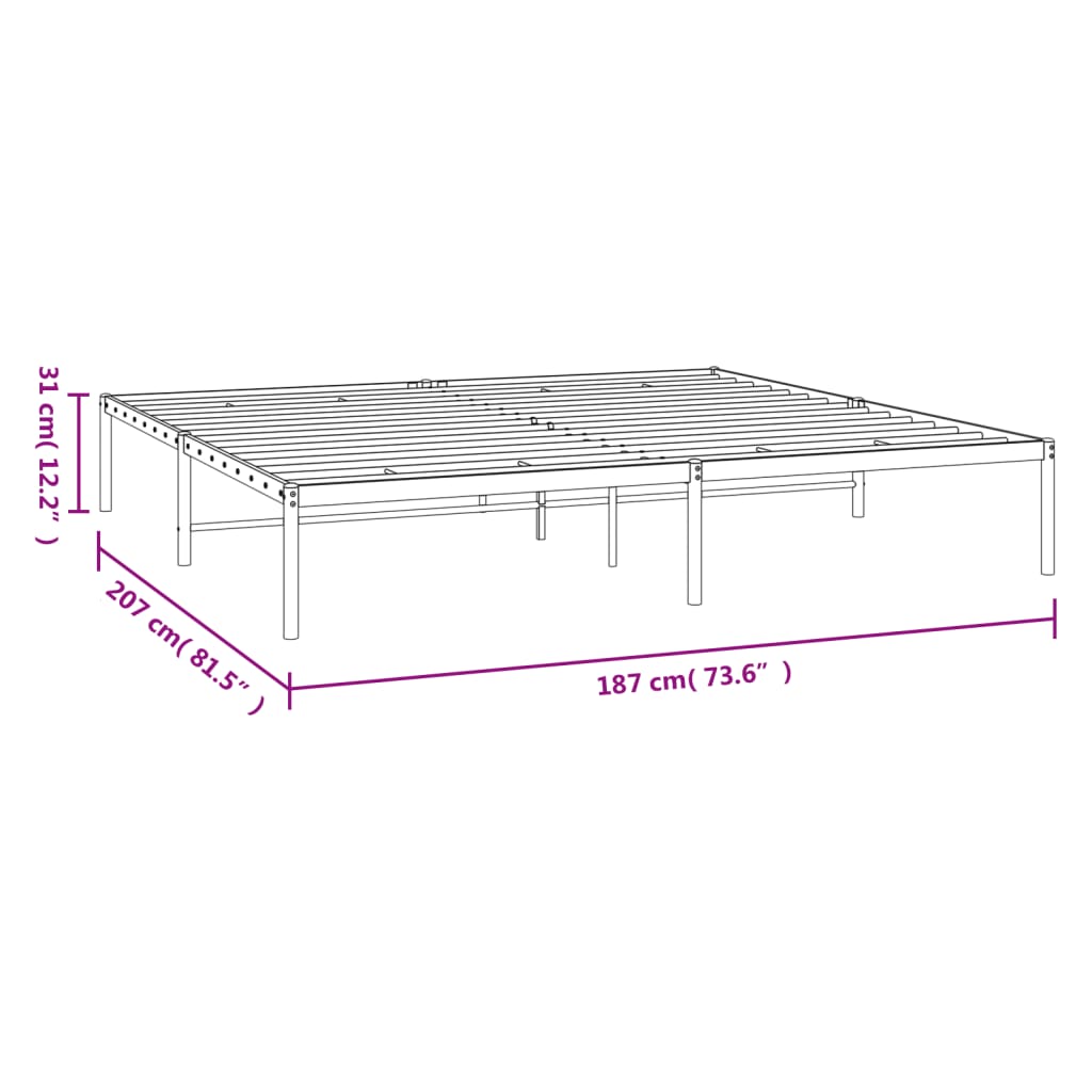 Bedframe metaal wit 180x200 cm Bedden & bedframes | Creëer jouw Trendy Thuis | Gratis bezorgd & Retour | Trendy.nl