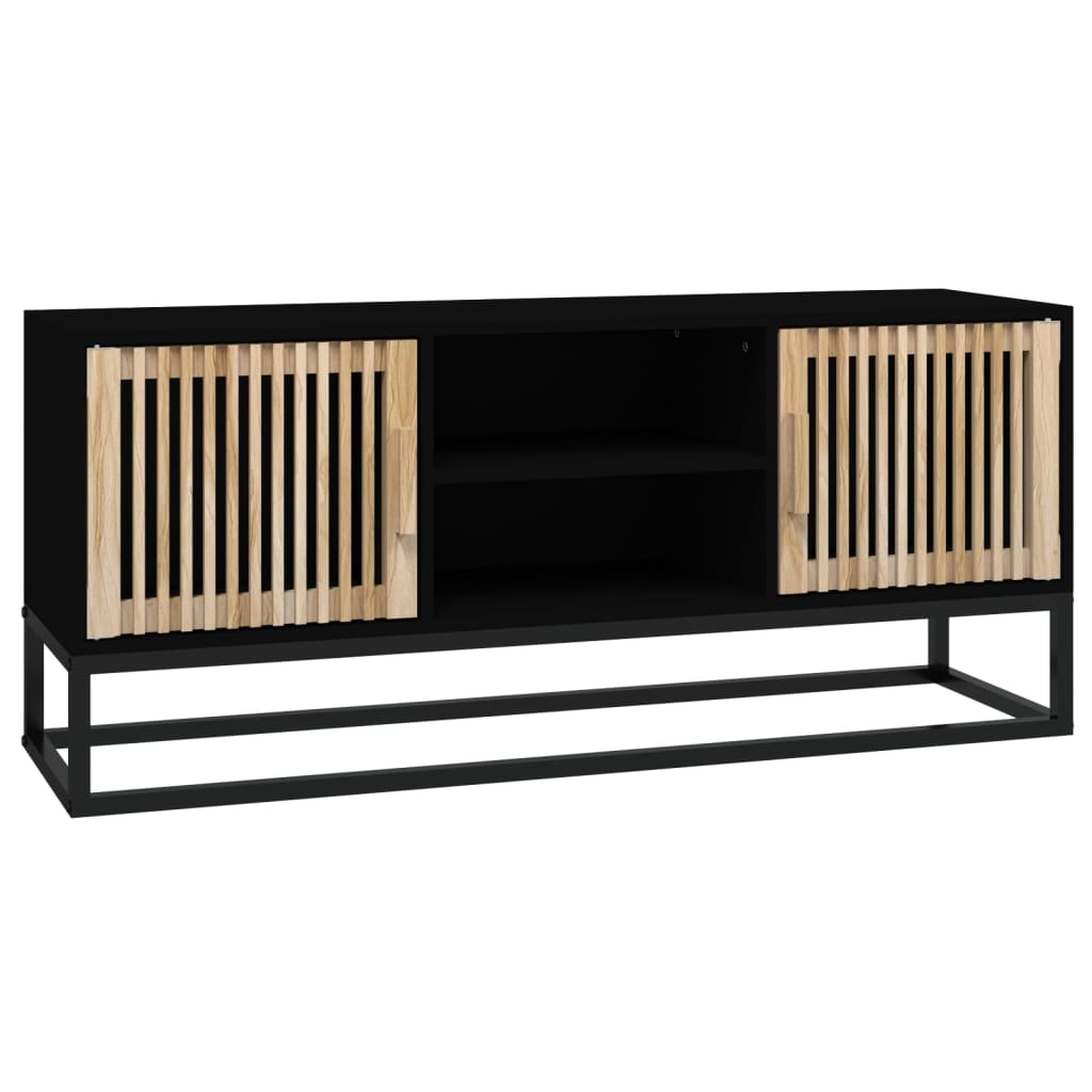 Tv-meubel 105x30x45 cm bewerkt hout en ijzer zwart Tv-meubels | Creëer jouw Trendy Thuis | Gratis bezorgd & Retour | Trendy.nl