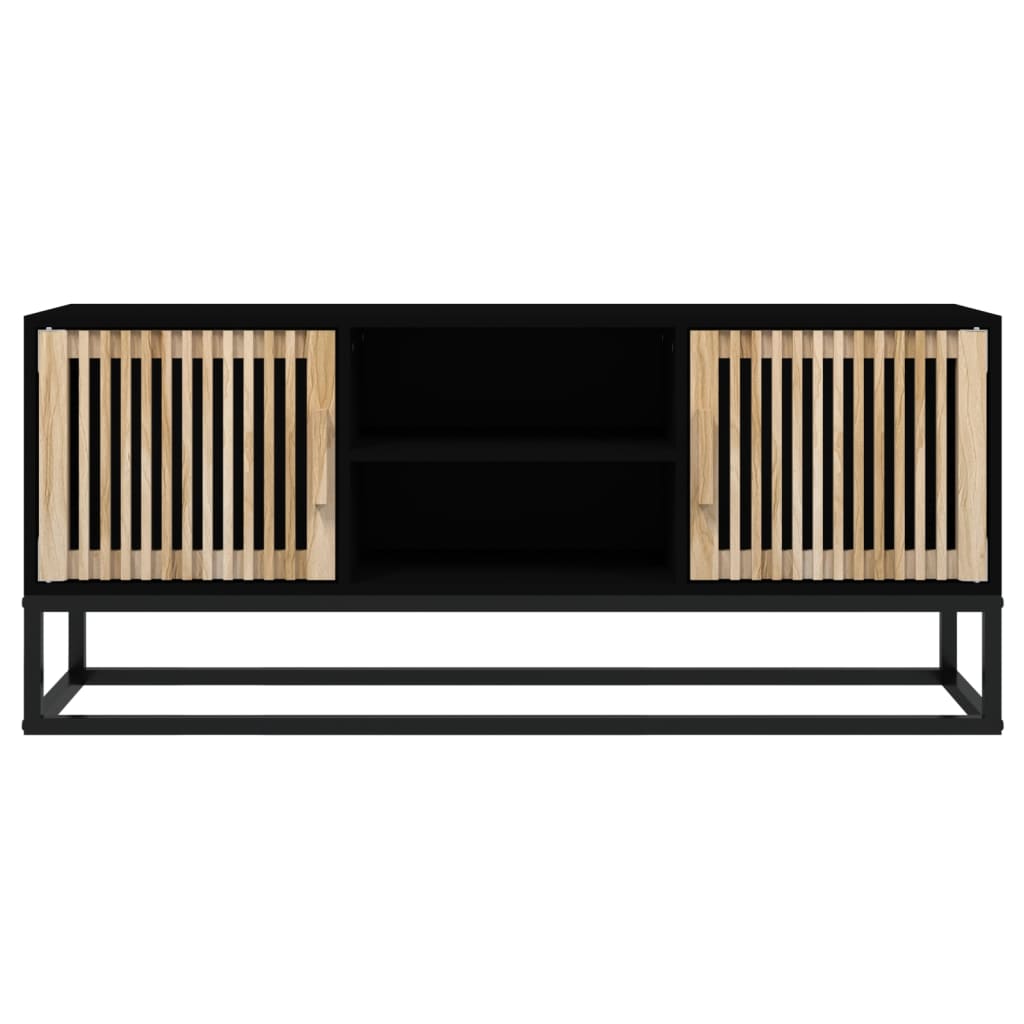 Tv-meubel 105x30x45 cm bewerkt hout en ijzer zwart Tv-meubels | Creëer jouw Trendy Thuis | Gratis bezorgd & Retour | Trendy.nl