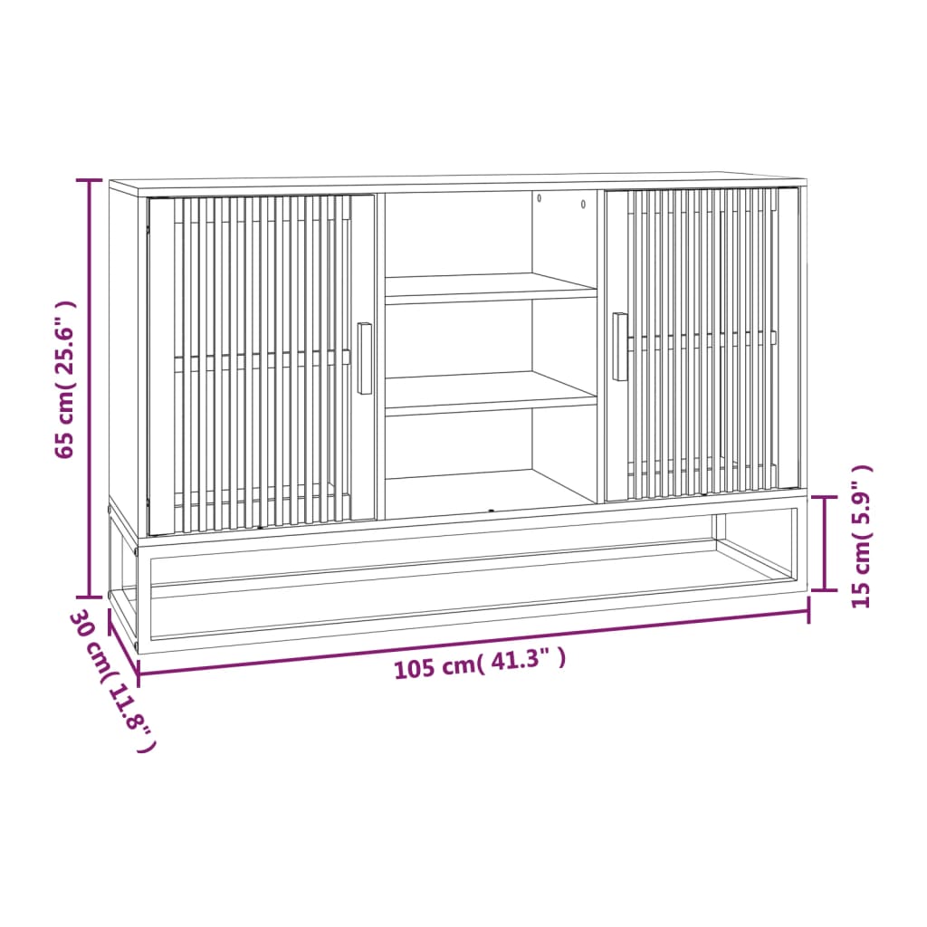 Dressoir 105x30x65 cm bewerkt hout Dressoirs & buffetkasten | Creëer jouw Trendy Thuis | Gratis bezorgd & Retour | Trendy.nl