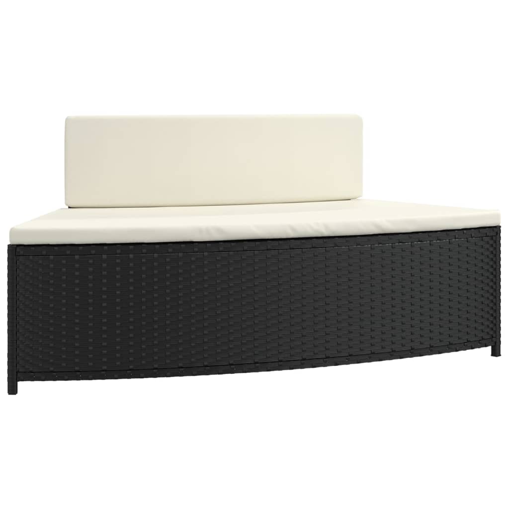 Spa-bankjes met kussens 2 st poly rattan zwart