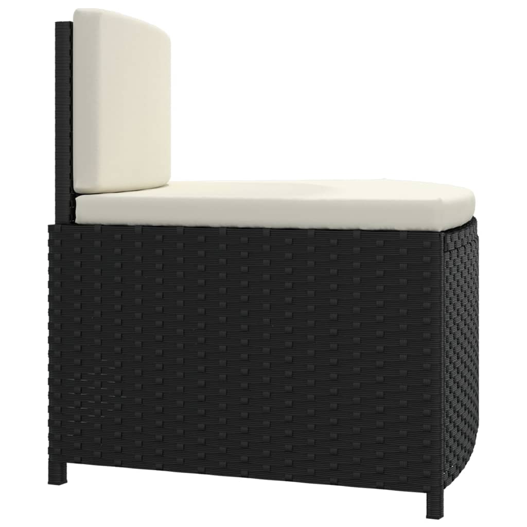 Spa-bankjes met kussens 2 st poly rattan zwart