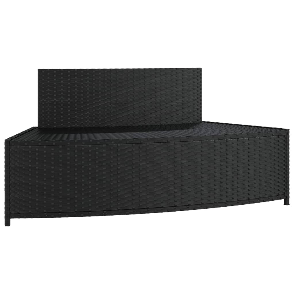 Spa-bankjes met kussens 2 st poly rattan zwart