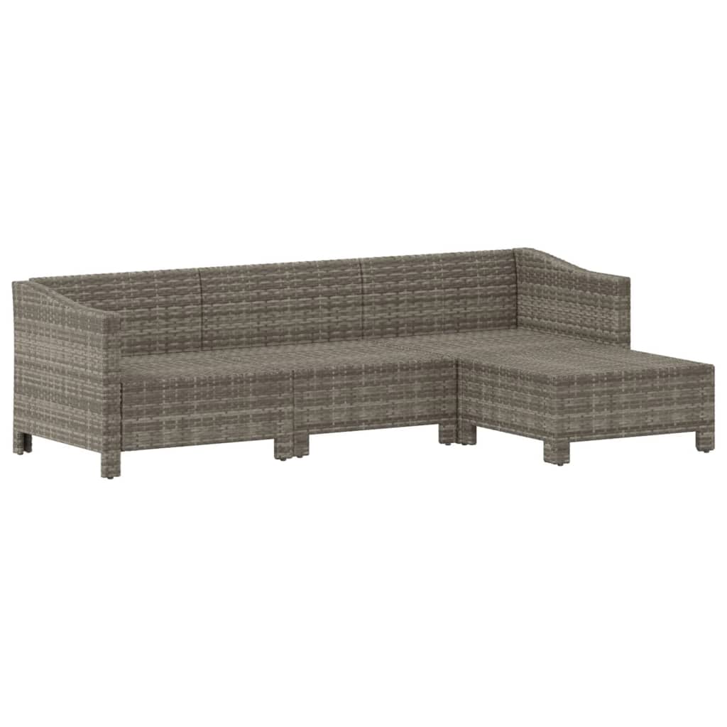 4-delige Loungeset met kussens poly rattan grijs Tuinsets | Creëer jouw Trendy Thuis | Gratis bezorgd & Retour | Trendy.nl