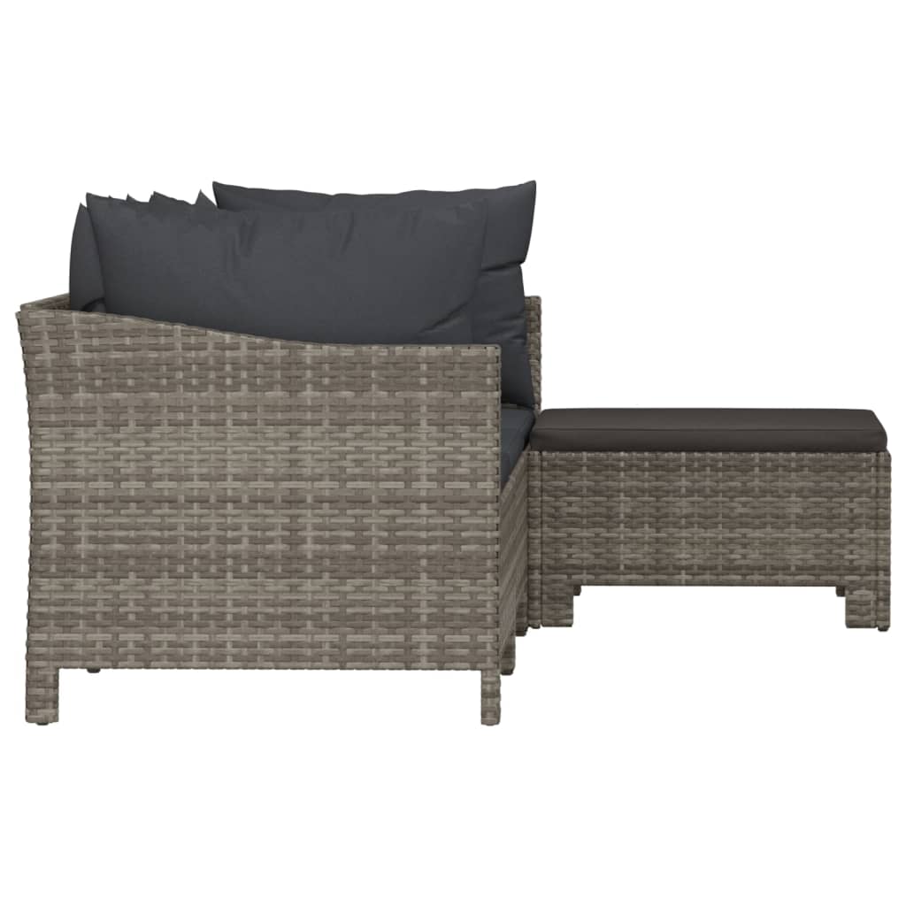 4-delige Loungeset met kussens poly rattan grijs Tuinsets | Creëer jouw Trendy Thuis | Gratis bezorgd & Retour | Trendy.nl