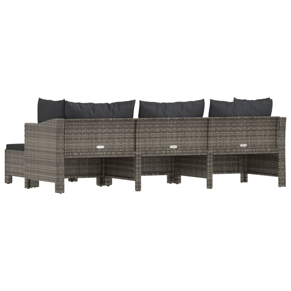 4-delige Loungeset met kussens poly rattan grijs Tuinsets | Creëer jouw Trendy Thuis | Gratis bezorgd & Retour | Trendy.nl