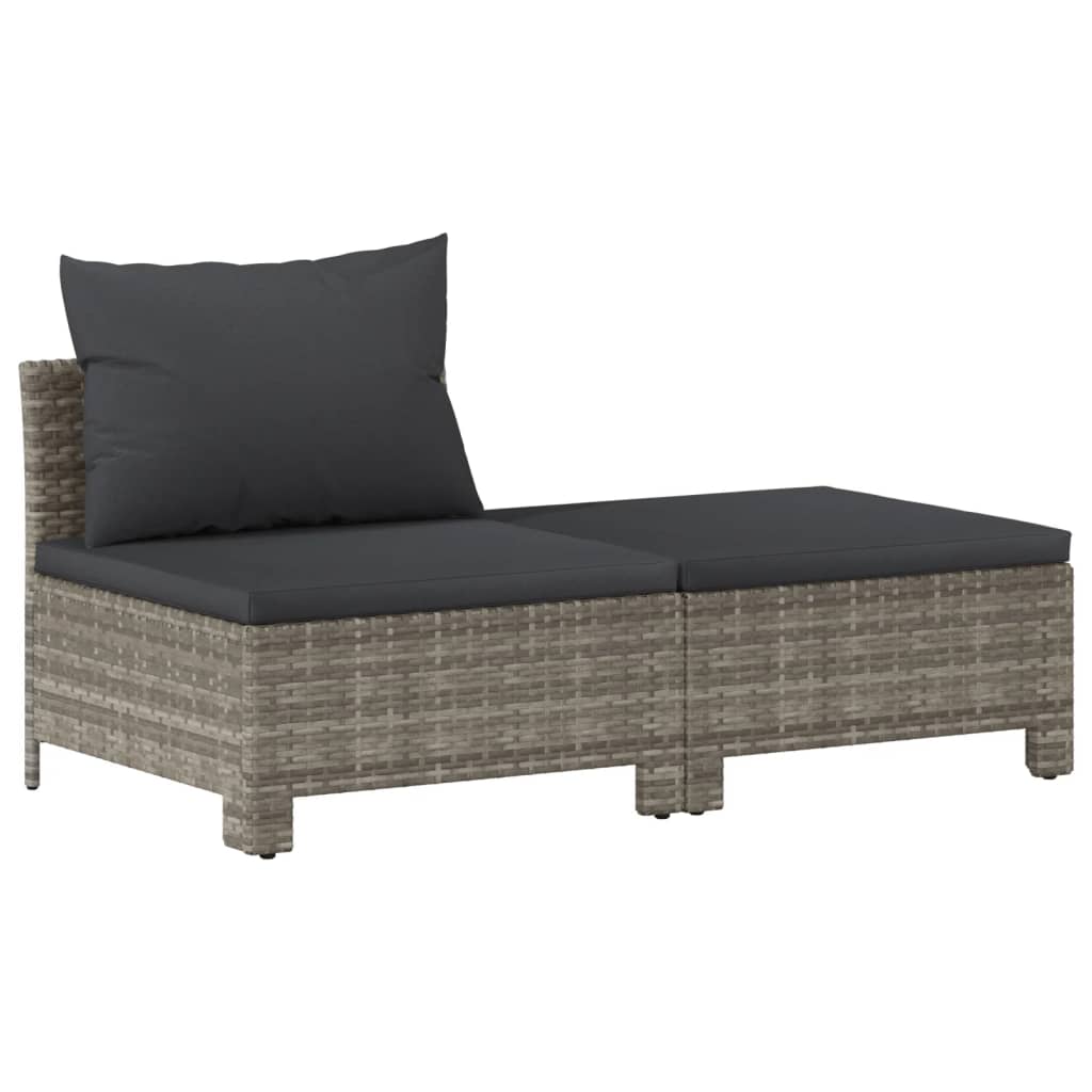 2-delige Loungeset met kussens poly rattan grijs Tuinsets | Creëer jouw Trendy Thuis | Gratis bezorgd & Retour | Trendy.nl