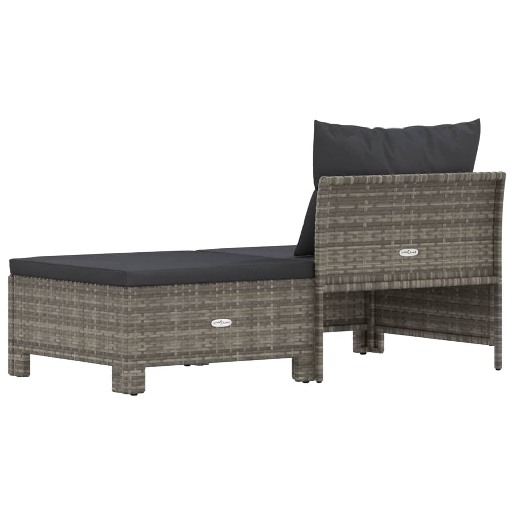 2-delige Loungeset met kussens poly rattan grijs Tuinsets | Creëer jouw Trendy Thuis | Gratis bezorgd & Retour | Trendy.nl