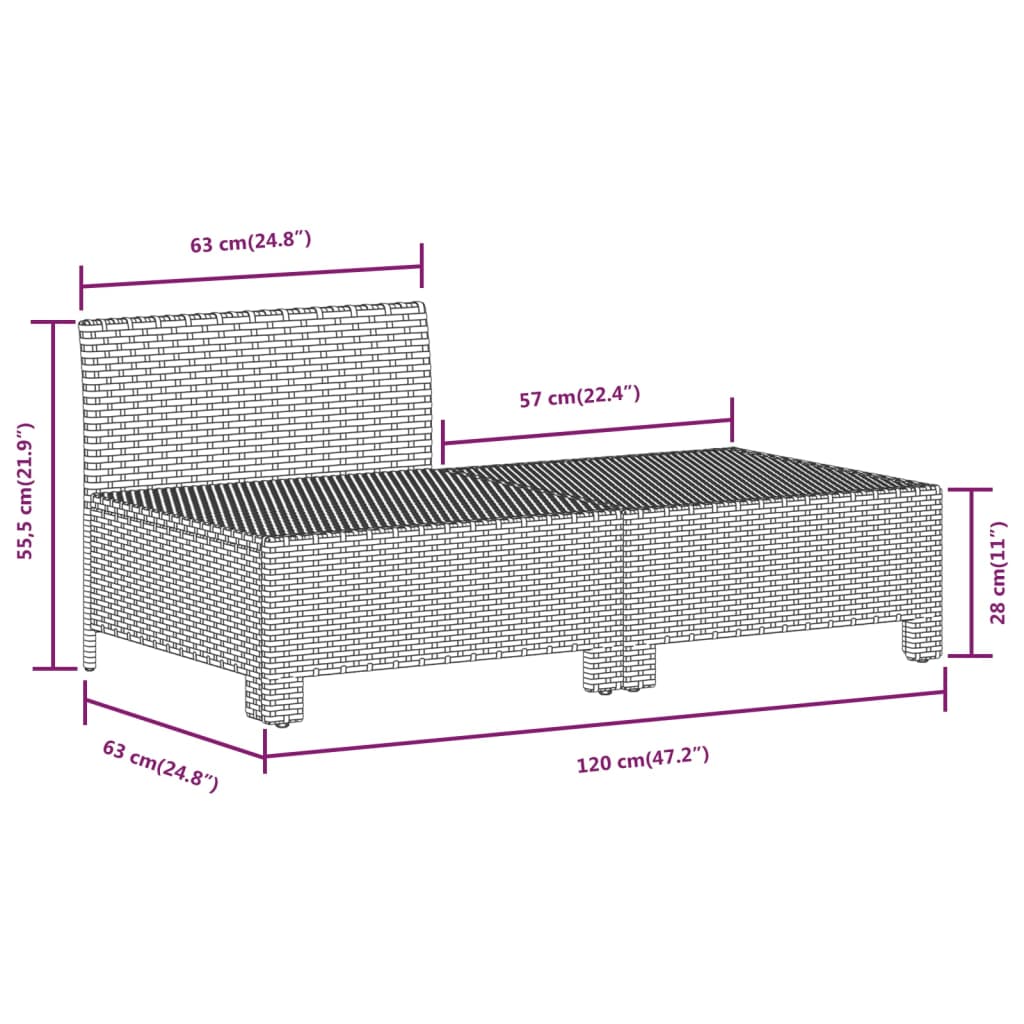 2-delige Loungeset met kussens poly rattan grijs Tuinsets | Creëer jouw Trendy Thuis | Gratis bezorgd & Retour | Trendy.nl