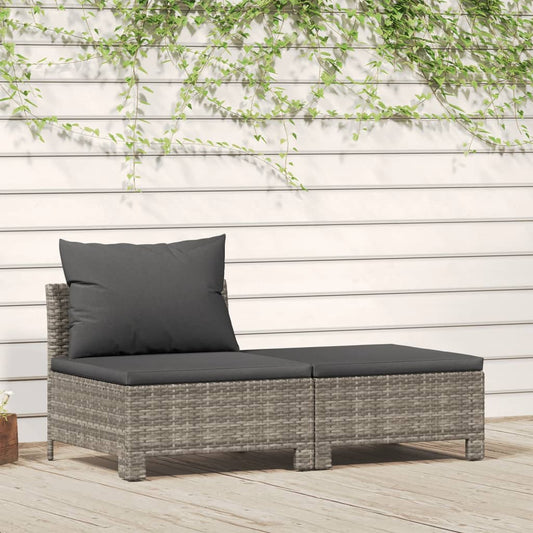 2-delige Loungeset met kussens poly rattan grijs Tuinsets | Creëer jouw Trendy Thuis | Gratis bezorgd & Retour | Trendy.nl