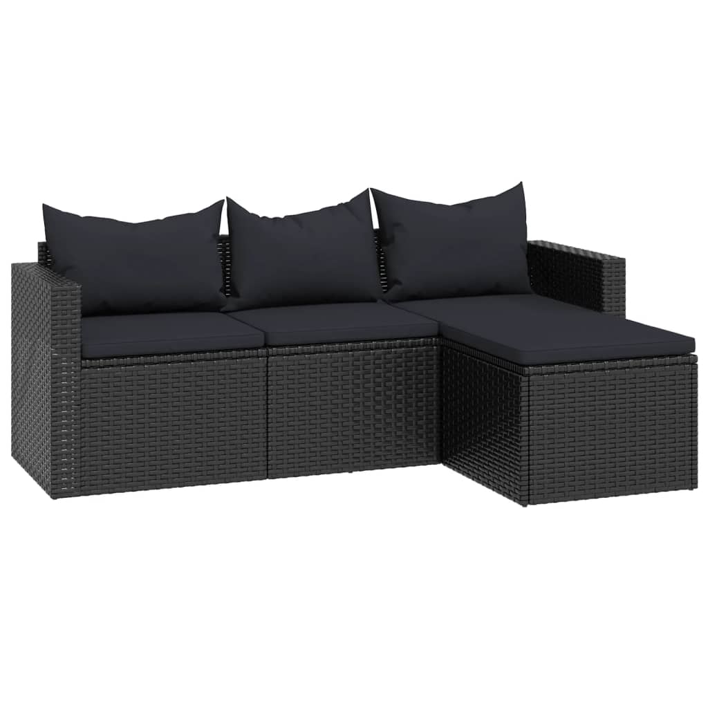 Loungeset poly rattan zwart Tuinsets | Creëer jouw Trendy Thuis | Gratis bezorgd & Retour | Trendy.nl