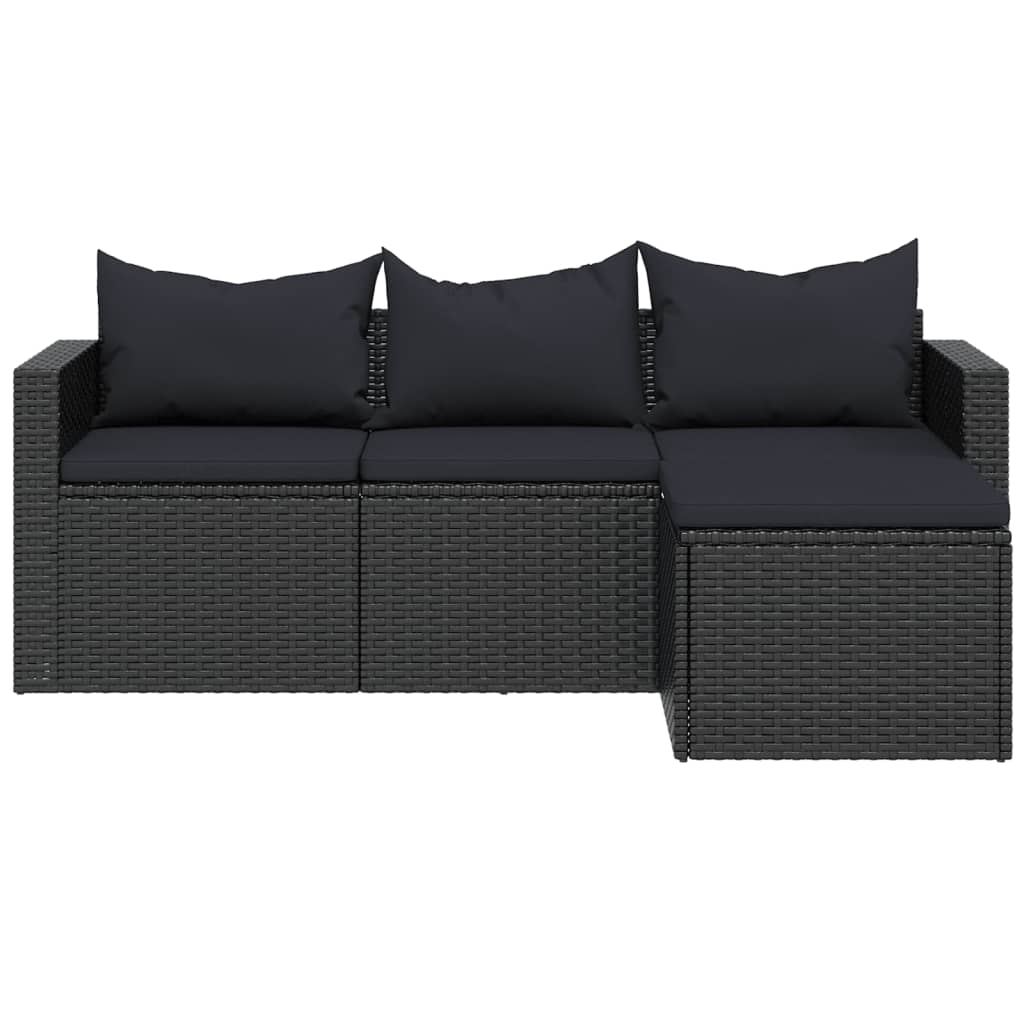 Loungeset poly rattan zwart Tuinsets | Creëer jouw Trendy Thuis | Gratis bezorgd & Retour | Trendy.nl