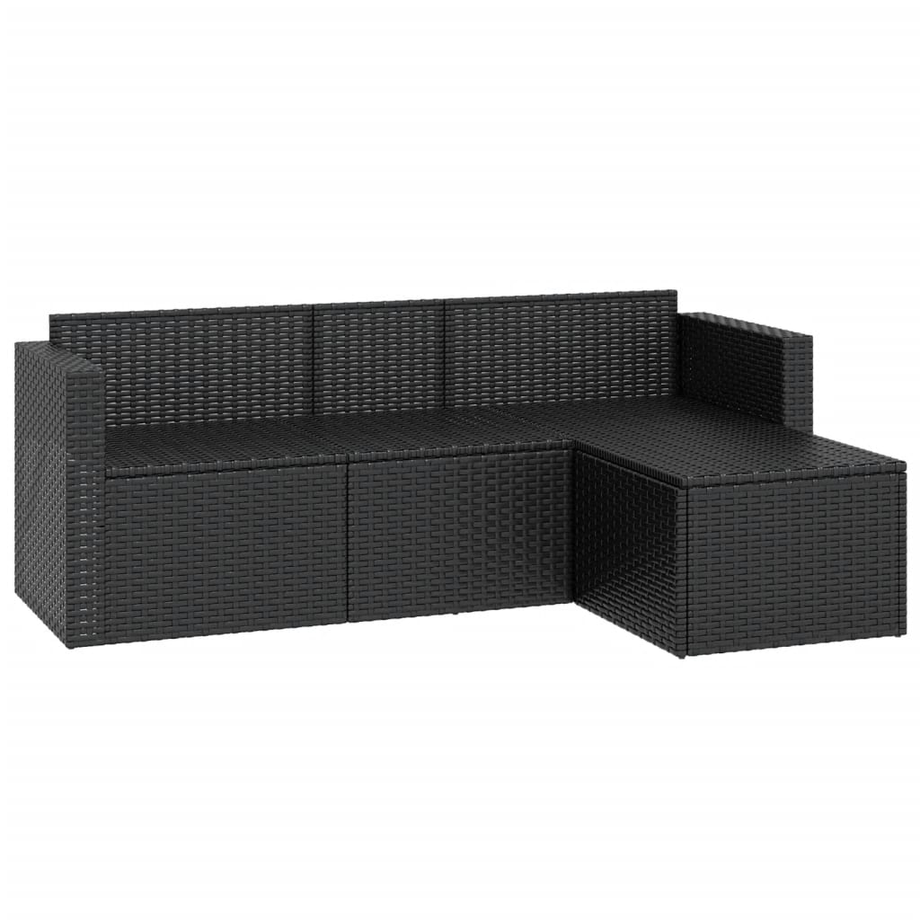 Loungeset poly rattan zwart Tuinsets | Creëer jouw Trendy Thuis | Gratis bezorgd & Retour | Trendy.nl