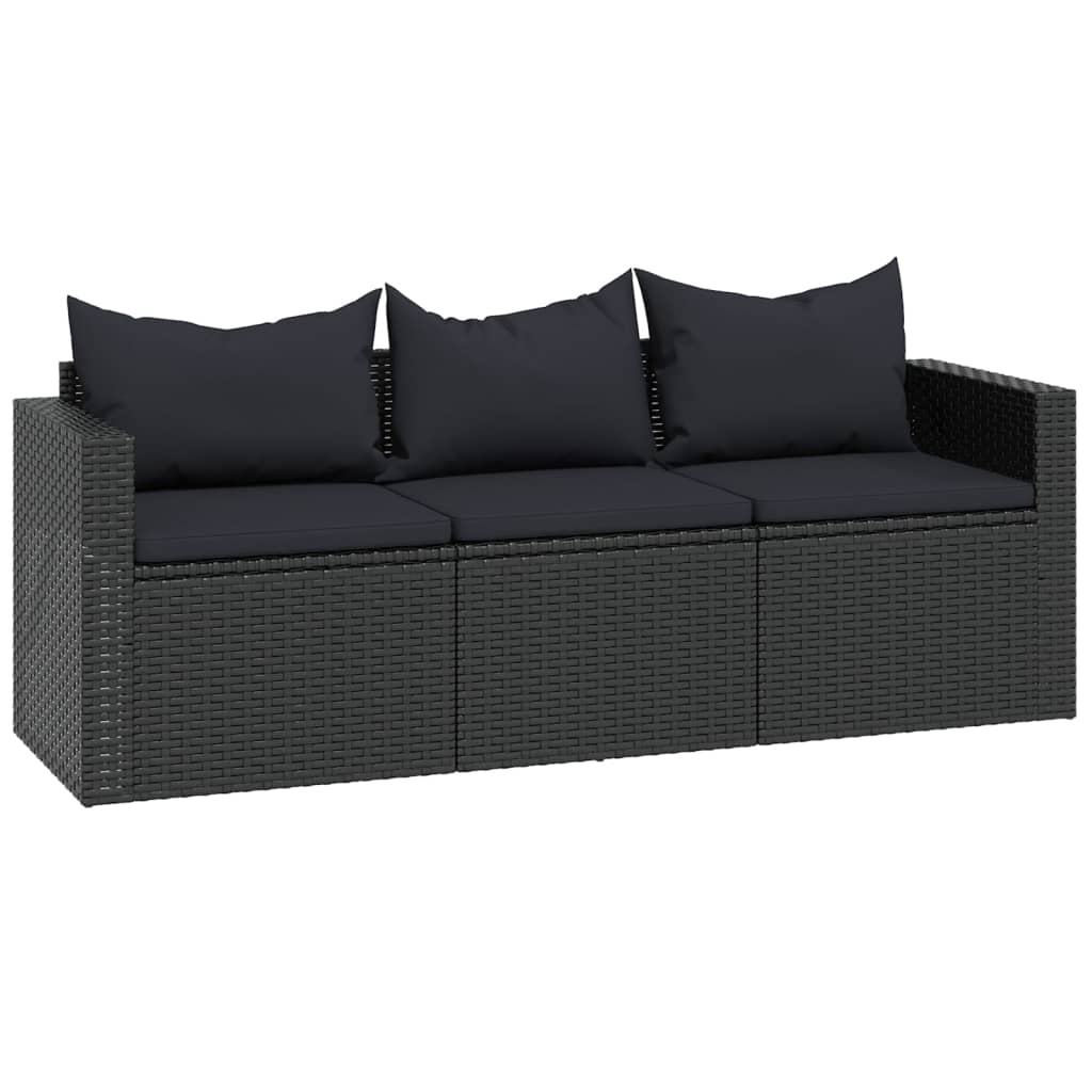 Loungeset poly rattan zwart Tuinsets | Creëer jouw Trendy Thuis | Gratis bezorgd & Retour | Trendy.nl