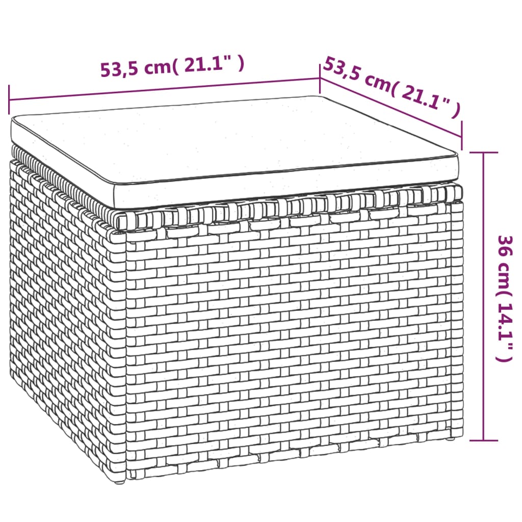 Tuinbank 3-zits met dak en voetenbank poly rattan grijs Loungebanken | Creëer jouw Trendy Thuis | Gratis bezorgd & Retour | Trendy.nl