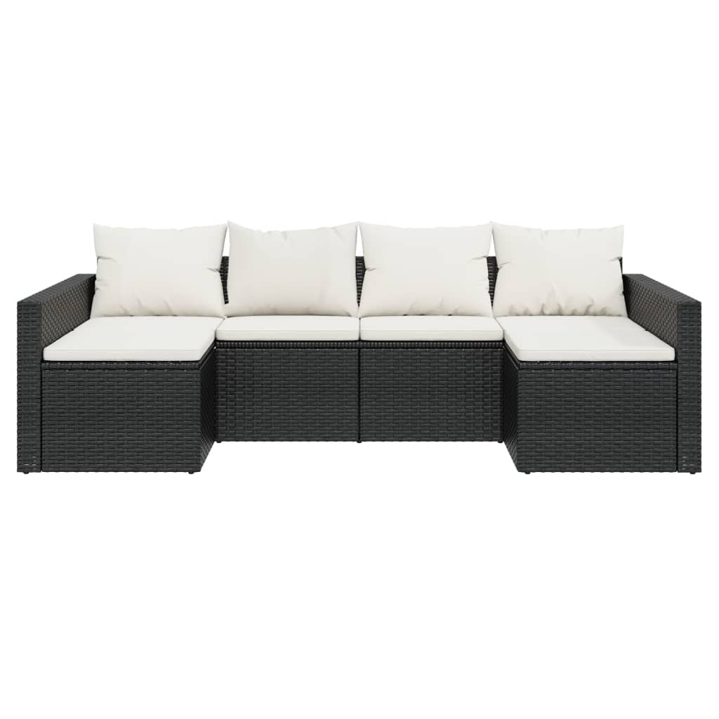 2-delige Loungeset met kussens poly rattan zwart Tuinsets | Creëer jouw Trendy Thuis | Gratis bezorgd & Retour | Trendy.nl