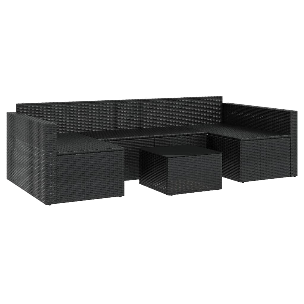 2-delige Loungeset met kussens poly rattan zwart Tuinsets | Creëer jouw Trendy Thuis | Gratis bezorgd & Retour | Trendy.nl